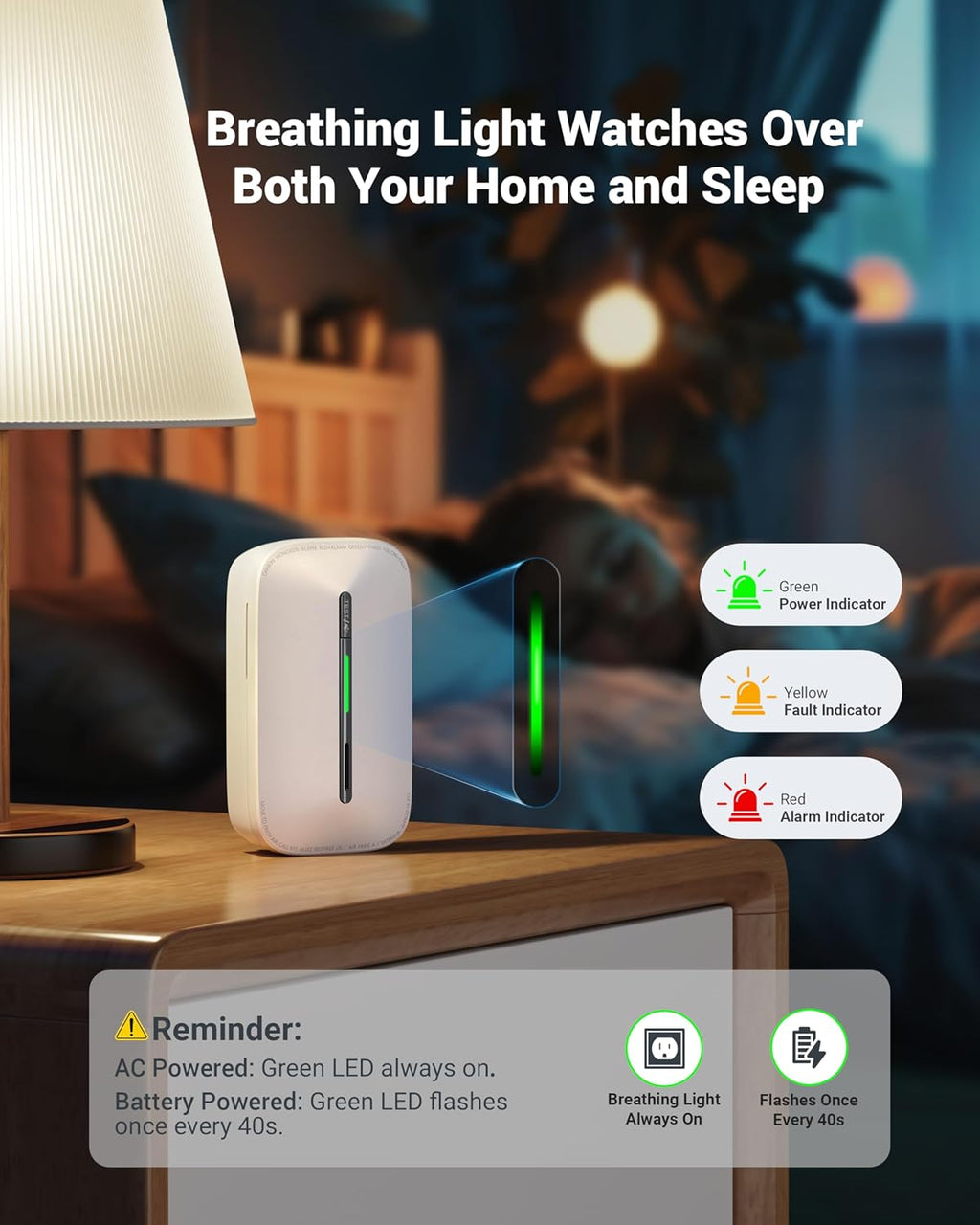 Ecoey Carbon Monoxide Detectors Plug-in with Advanced Electrochemical Sensor 10 Year Carbon Monoxide Detector Foldable Plug with Battery Backup CO Detector for Home and Kitchen FJ146A, 1 Pack