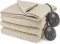 Sunbeam Royal Ultra Fleece Heated Electric Blanket Queen Size, 90" x 84", 12 Heat Settings, 12-Hour Selectable Auto Shut-Off, Fast Heating, Machine Washable, Warm and Cozy, Pebble