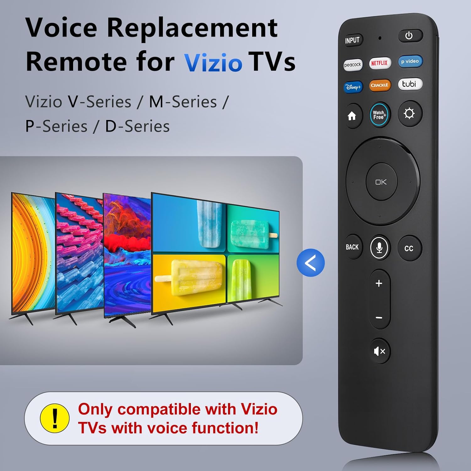 Voice Remote Control for Vizio-Smart-TV-Remote-Replacement XRT260 for Vizio D/P/M/V-Series Smart TVs