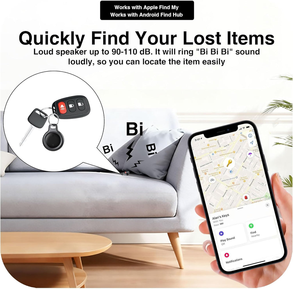 Bluetooth Tracker for Keys, Luggage & Pets – Smart Finder Compatible with iOS & Android, No Monthly Fee, Item Locator by BlissfulTails(2 Pack, White)
