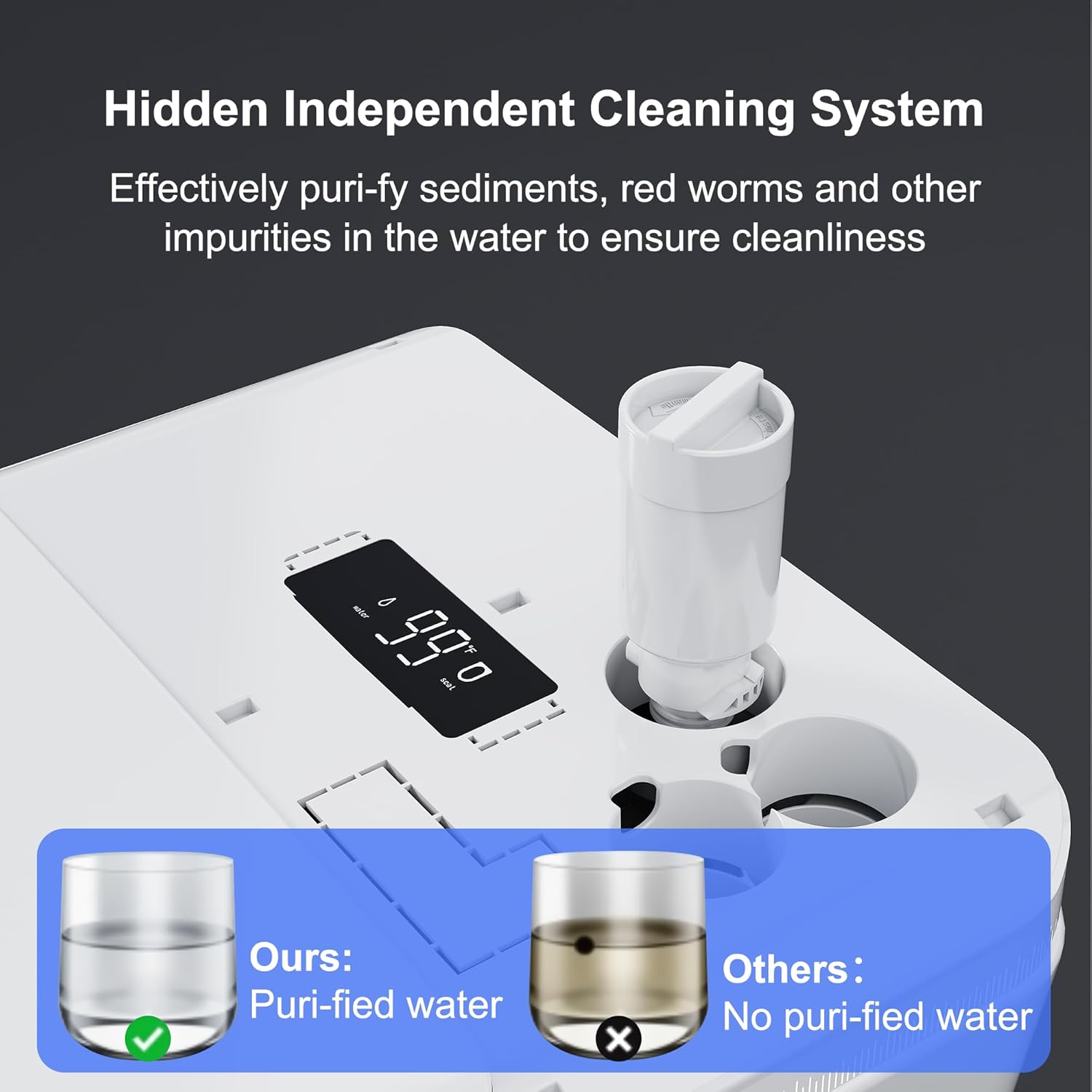 TDH Smart Toilet with Foam Shield, Ambient Lighting & Blackout Flush,Tankless Toilet Heated Seat for Bathrooms, Multiple Cleaning Modes,Round Toilet Seat