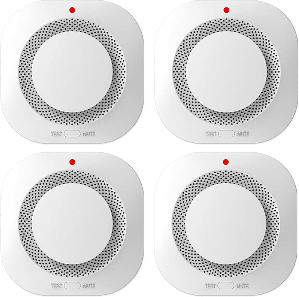 Photoelectric Smoke Detector Fire Alarm, Battery Operated, Smoke Alarm with Test Button & Low Battery Signal, LED Warning Light, 85-Decibel Alarm Sound, Easy Installation for Living Rooms and Bedrooms