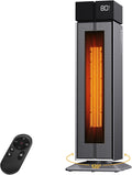 Electric Heaters for Indoor Use, 25” Space Heater Large Room with 120° Oscillation, 3 Heat Levels, 3 Modes, Multiple Safety Protections, 12H Timer, Silver Ceramic Tower Heater for Bedroom