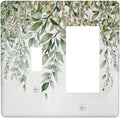 Outlet Covers Sage Green Eucalyptus Watercolor Plant Leaves 1 Toggle 1 Rocker Combination Decorative Wall Plate Electrical Switch Plates Light Switch Cover Plate for Bedroom Bathroom