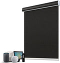 SmartWings Motorized 100% Blackout Shades Blinds, Custom Size, Cordless Window Shades with Rechargeable Battery, Work with Matter/Apple HomeKit, Alexa, Thread/Zigbee, Remote Optional, Eclipse Black