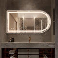 Niccy Arched LED Bathroom Mirror, 48x24 Arch Wall Mounted Frameless Bathroom Mirror for Vanity, Smart Lighted Frontlit Mirrors with Memory Function for Bathroom Bedroom Beauty Hair Salon