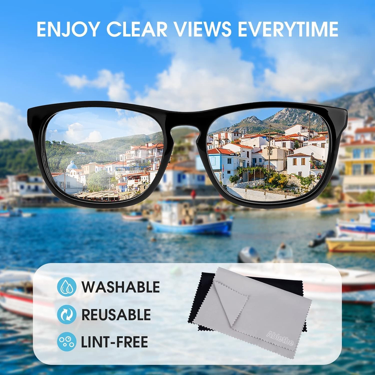 18 Pack Premium Microfiber Cleaning Cloths for Glasses, Glasses Cleaning Cloth for Cleaning Lenses, Screens, Cameras, Cell Phone, Eyeglasses, LCD TV Screens, Tablets and More