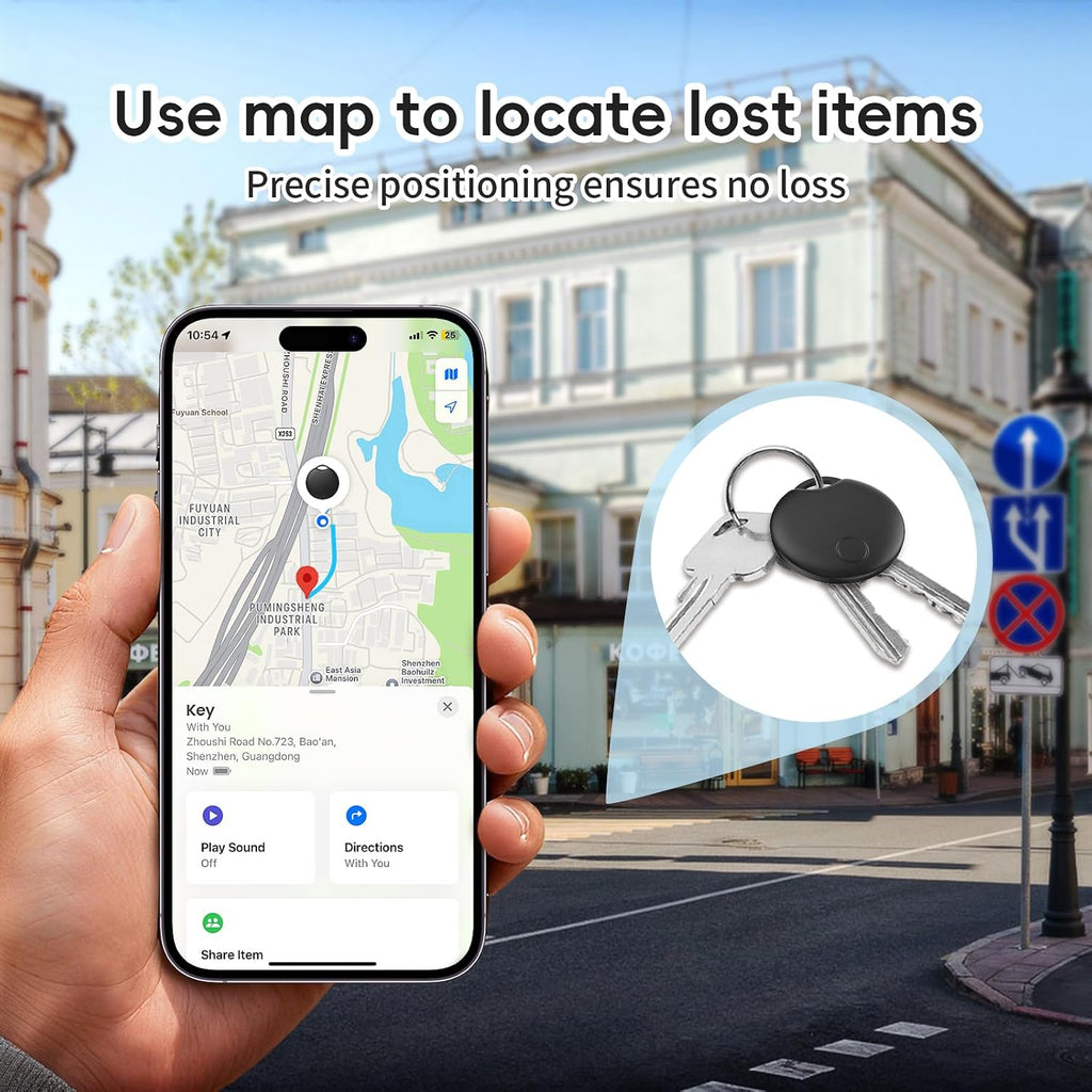 RSH Air Tracker Tag 4 Pack Luggage Tracker Smart Tag Works with Apple Find My, Bluetooth Key Finder Locator for Bags,Wallet Tracker,Item Finder Tag Locate or Tracking for Keys(iOS only)