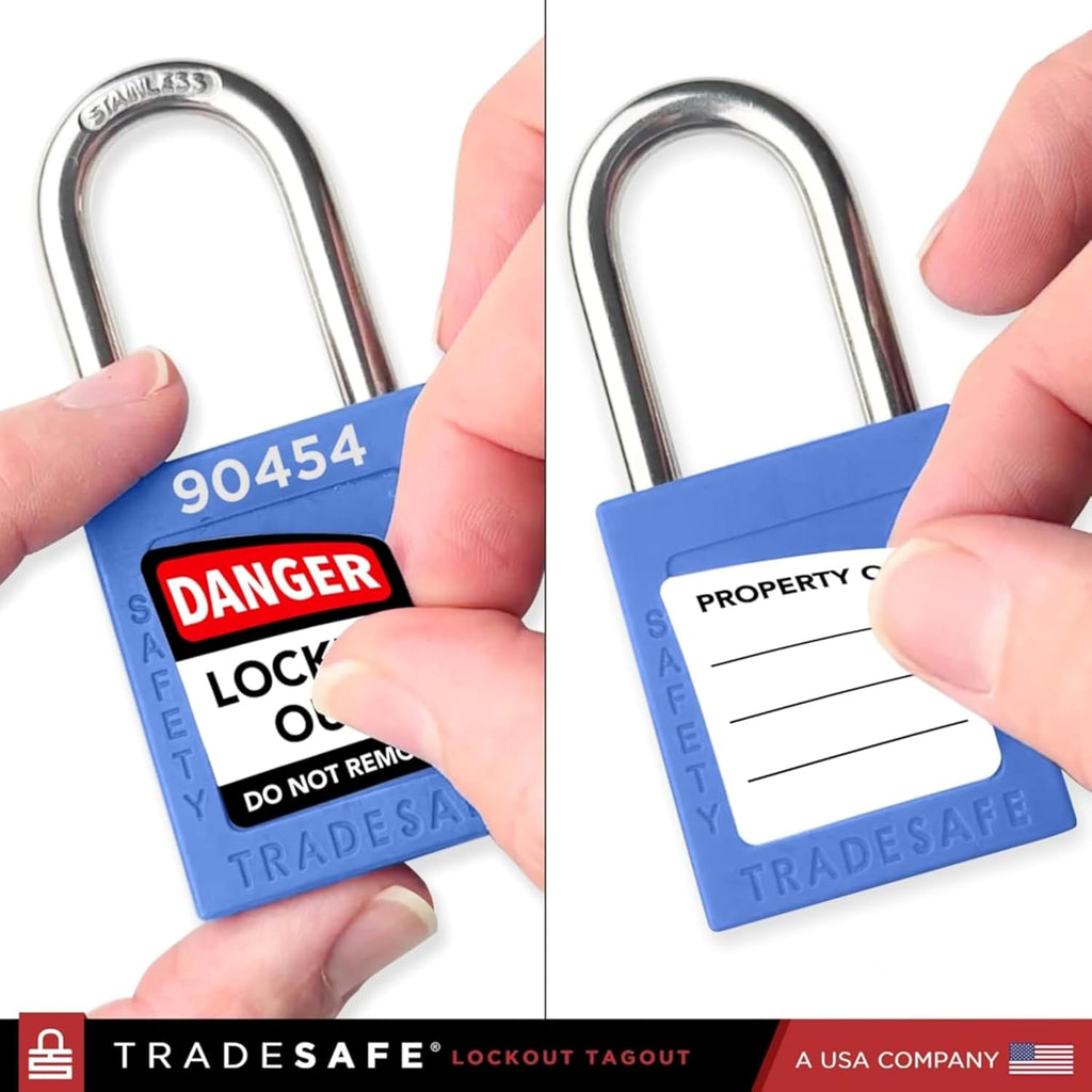 TRADESAFE Lockout Tagout Locks Set - 7 Blue Loto Locks, Lockout Locks Keyed Different, 2 Keys Per Lock, OSHA Compliant Lock Out Tag Out Padlocks, Safety Padlocks for Electrical Lockout Tag Out Kits