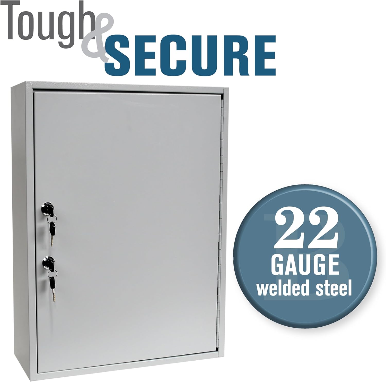 BankSupplies STEELMASTER 320 Key Cabinet - Dual Lock Control Key Box - Welded 22 Gauge Steel Construction - Scratch Resistant - Write-On Key Tags for Easy Identification