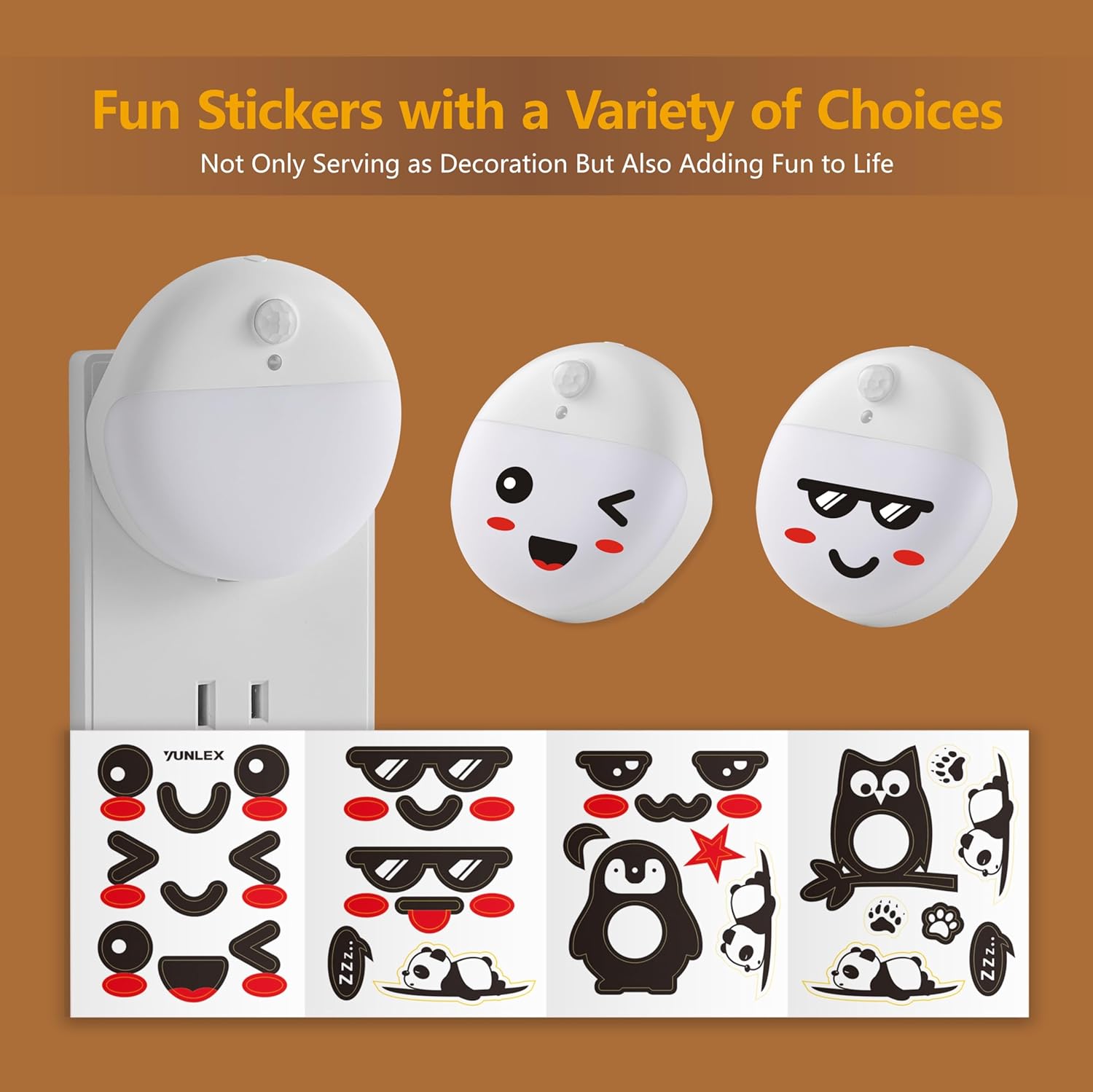 2 Pack Plug in Night Light with 3 Lighting Ways, Stepless Dimming, Light Sensor, Warm White Nightlight for Bathroom, Hallway, Stairs, Bedroom, Kitchen, Kids, Girls, Boys, Adults
