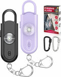 Safe Sound Personal Alarm, 2 Pack 130 dB Loud Siren Song Emergency Security Alarm Keychain with Strobe LED Light, Personal Sound Safety Siren for Women, Men, Children, Elderly