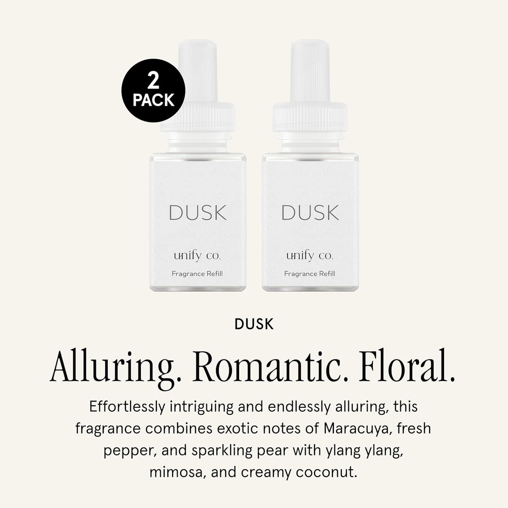 Pura & Unify Co. Home Scent Refill - Smart Home Air Diffuser - Up to 120-Hours of Luxury Fragrance per Refill - Home Essential - Clean & Safe Diffuser Fragrance - 2 Pack, Dusk