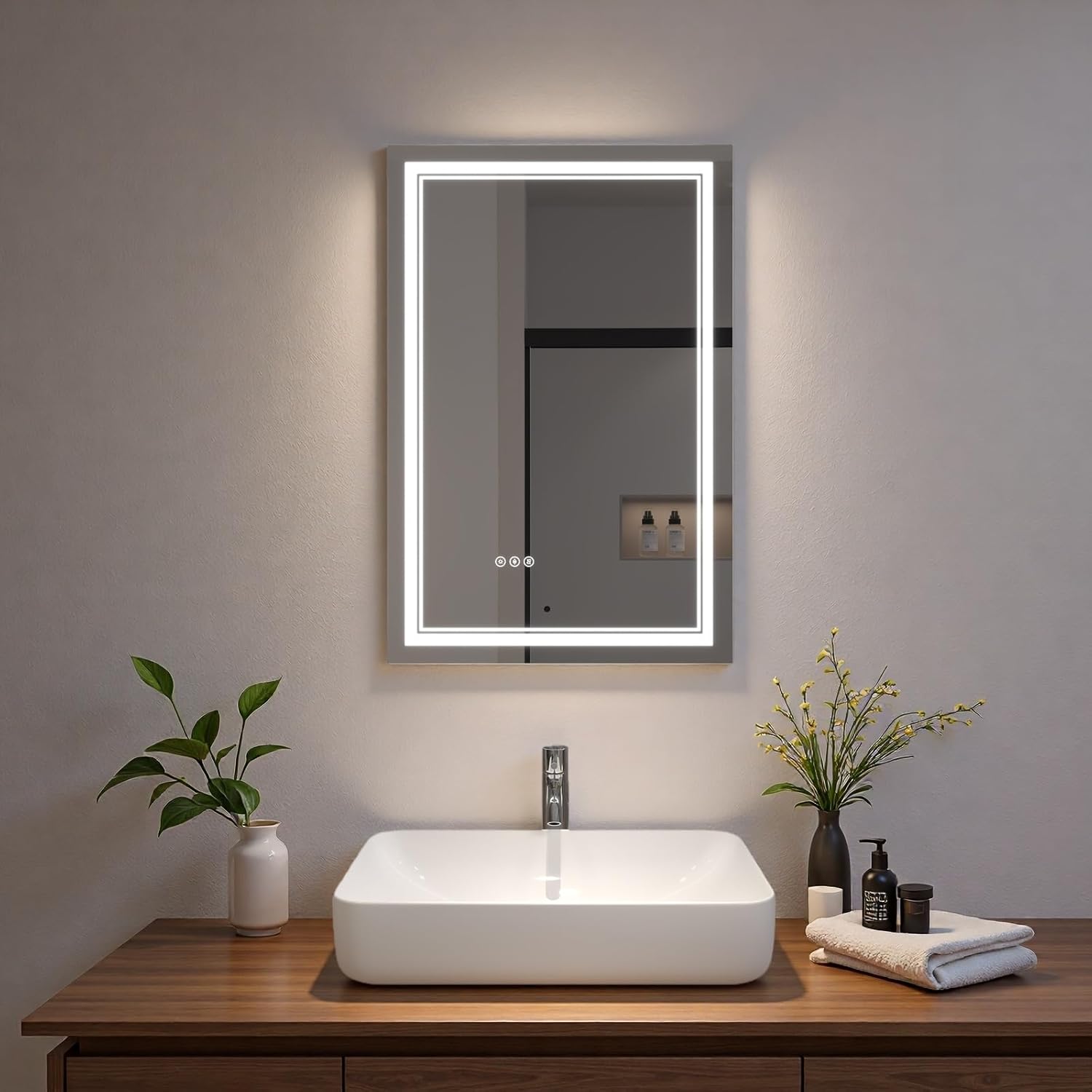 LED Bathroom Mirror with Lights, Wall Mirrors