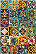 Light Switch Cover Plate Mexican Talavera Colorful Mosaic Tiles 1 Gang No Device Blank Electrical Wall Plates Faceplate Decorative Switch Plate For Bathroom Kitchen Decor