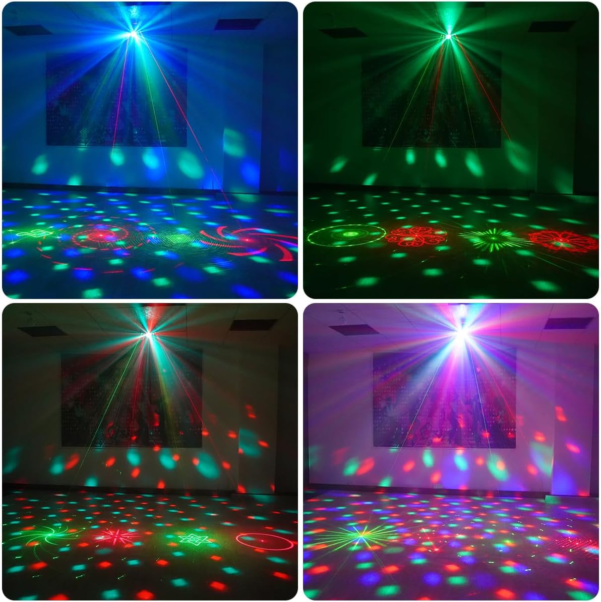 DJ Disco Ball Party Lights with DMX512 and Sound Activated, LED Stage Lighting Show Strobe Light for Parties Indoor Dance Wedding Karaoke Bar KTV Club Christmas Halloween Music Rave Lamp
