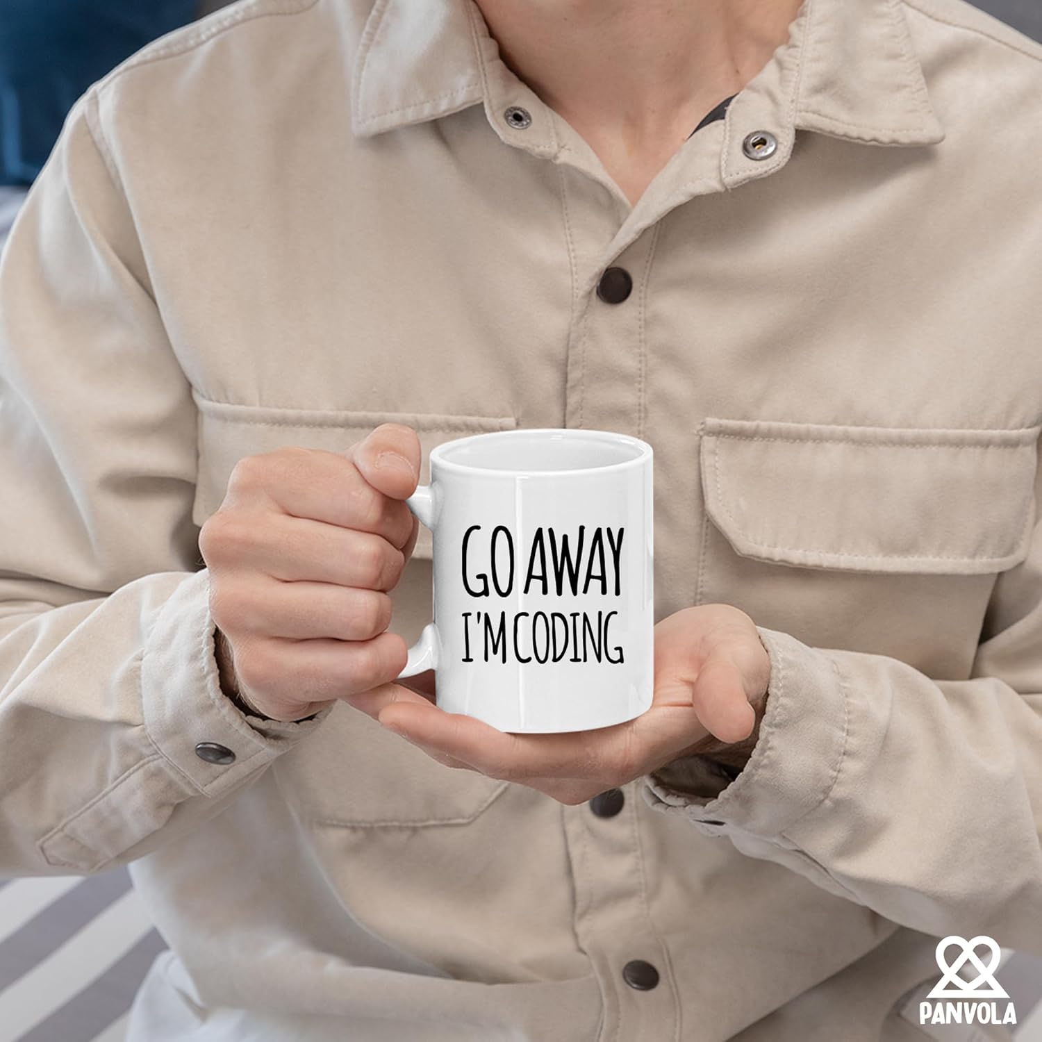 Panvola Go Away I'm Coding Coder Gift Computer Programming Programmer Student Graduation Birthday Valentines Christmas Drinkware Novelty Coffee Ceramic Mug White 11 oz White