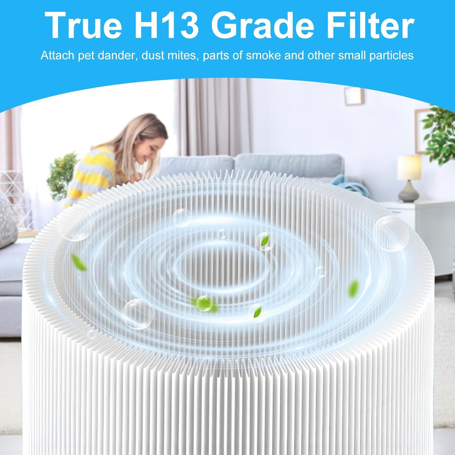 Blue Pure 511 Filter Replacement Compatible with Blueair Blue Pure 511, 2 Pack 511 Model Filter Particle and Activated Carbon Filter