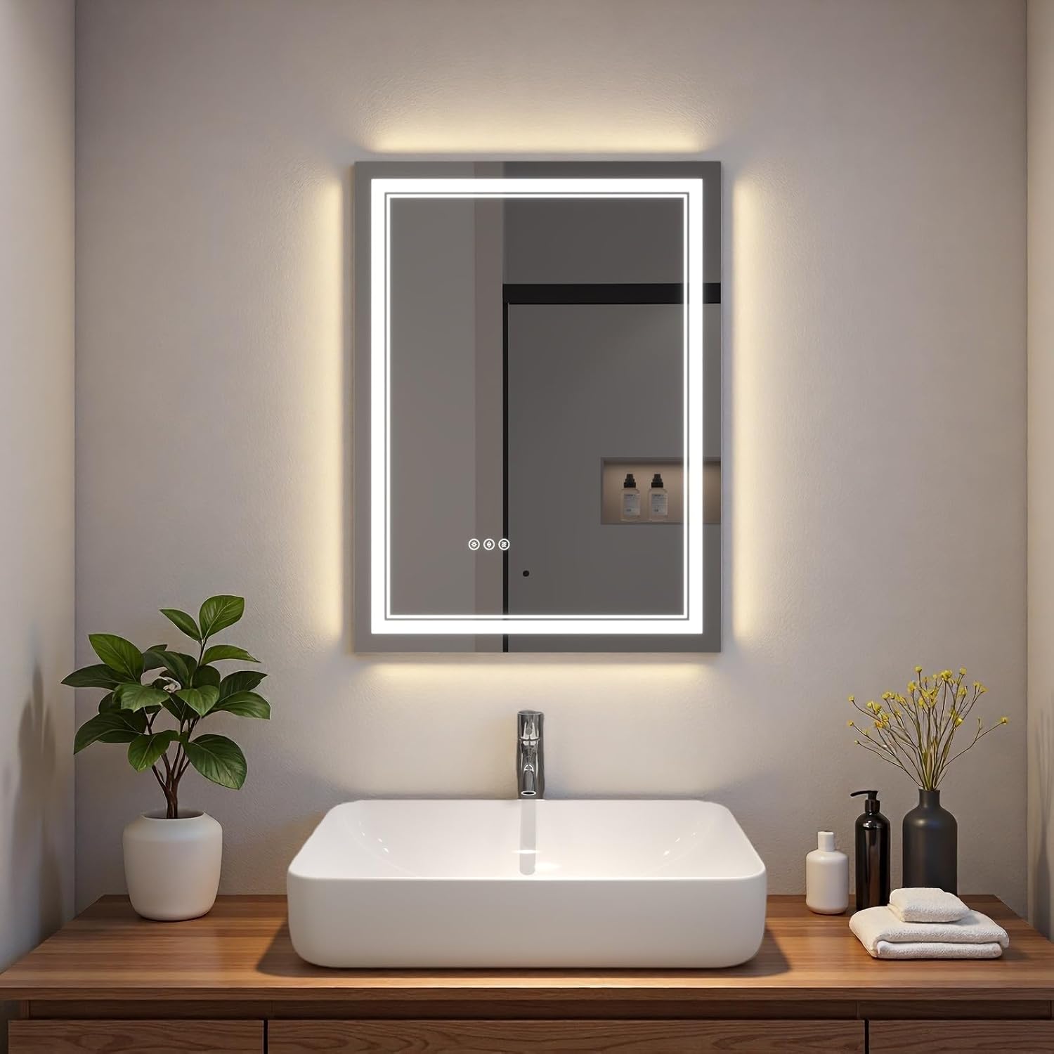 LED Bathroom Mirror with Lights, Wall Mirrors