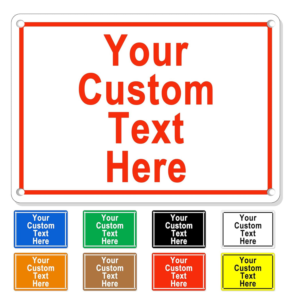 Custom Sign Outdoor Metal, Personalized Metal Sign for Parking, Gate, Delivery, Garage, Weatherproof Customized Signs for Outside, Make Your Own Signs Custom(14x10 Inches)