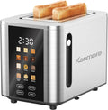 Kenmore 4-Slice Long Slot Toaster | Color Touch Screen & 6 Shade Settings | Extra Wide Slots | Digital Timer | Customizable Smart Presets | Reheat, Defrost, Add Time Functions | Stainless Steel