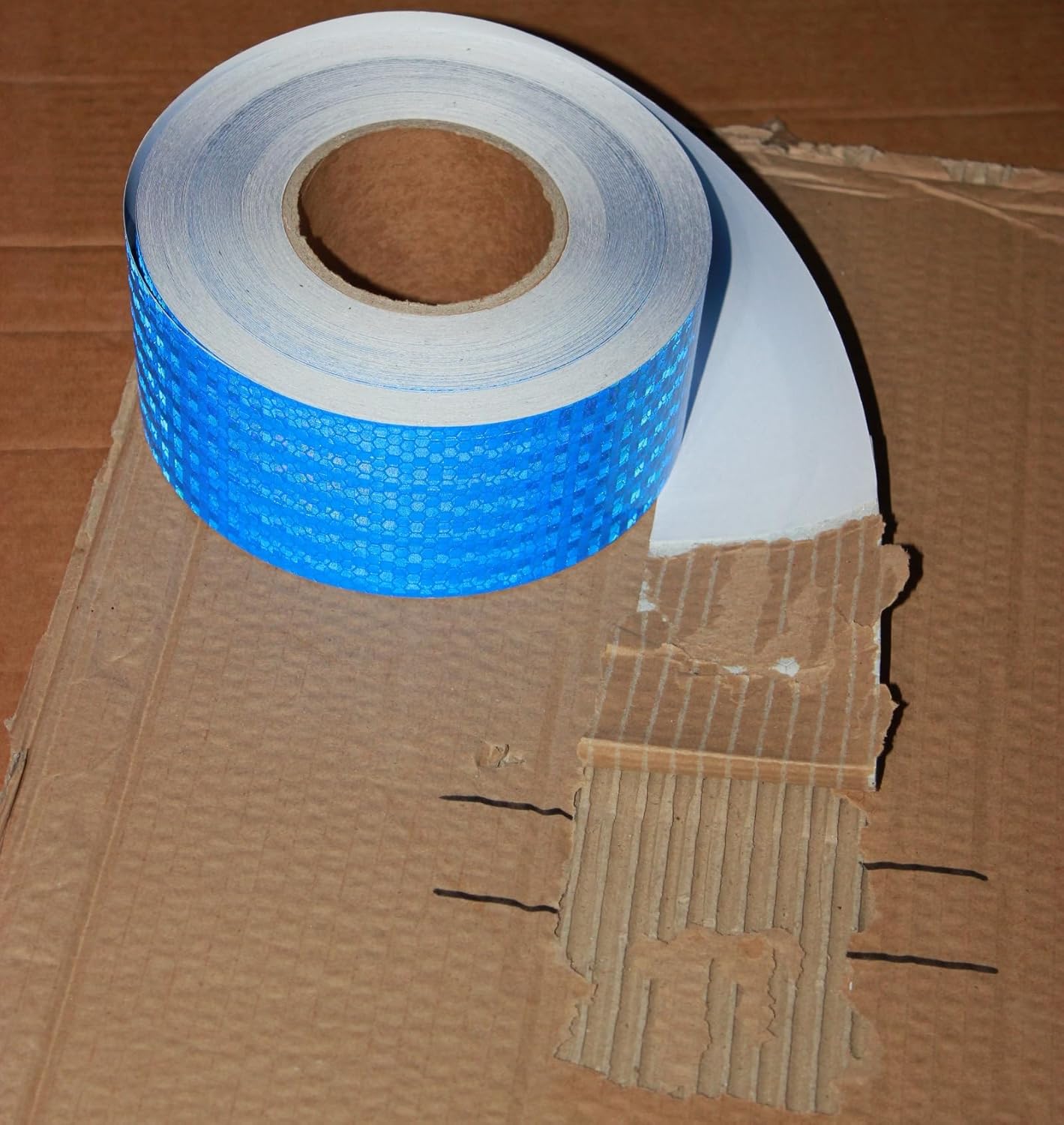 Blue Reflective Tape 3 inch Wide, Outdoor Waterproof High Visibility Warning Industrial Marking Tape, Safety Stickers (168 feet)