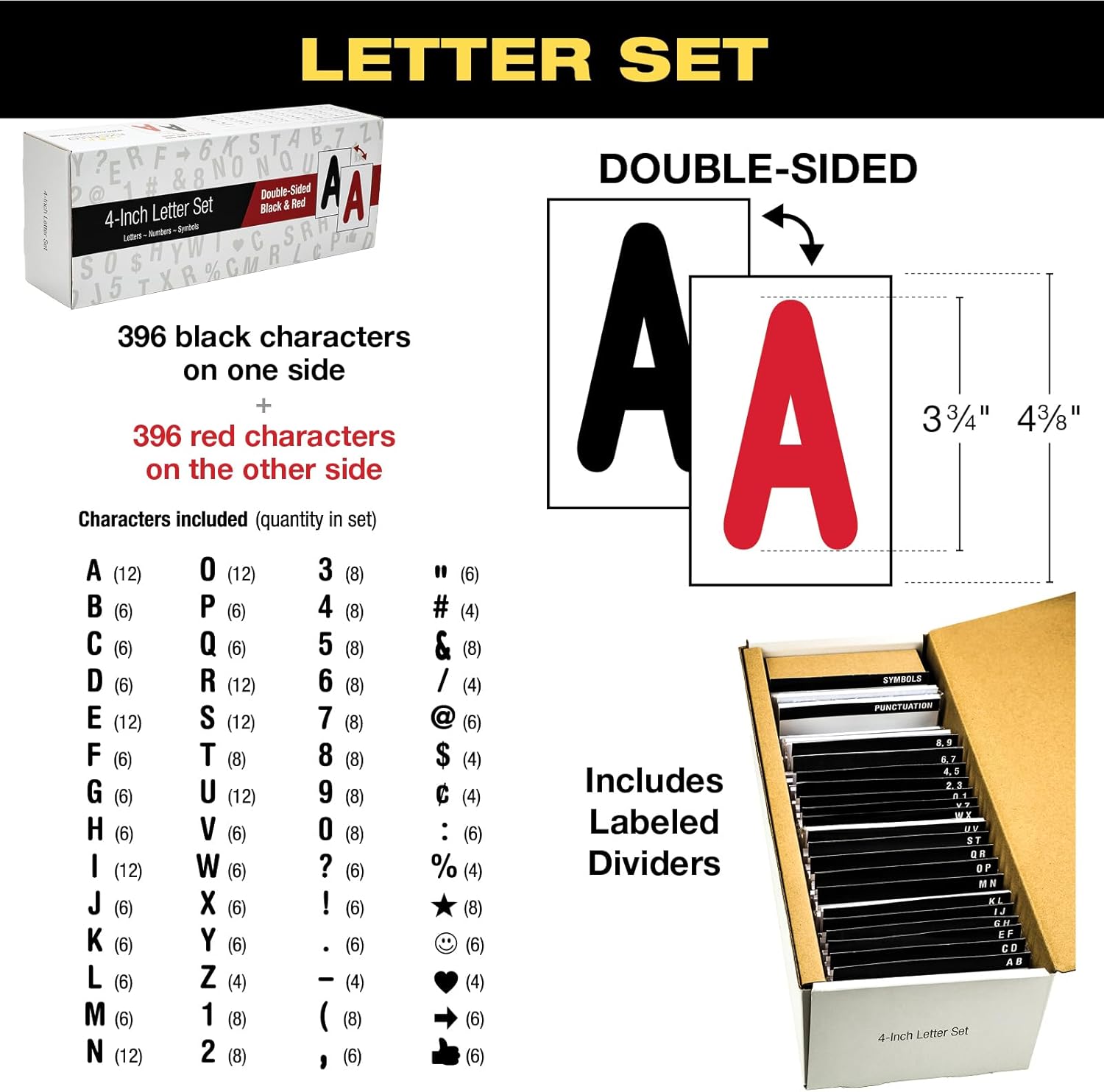Swinging Changeable Message Sidewalk Sign: 24" x 36" Sign with 792 Pre-Cut Double Sided Letters and Storage Box. Includes Black Board & Letter Board (Green Color Legs)