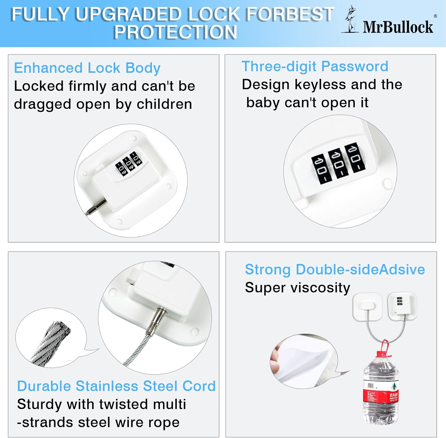 Refrigerator Lock Fridge Locks for Kids Keyless Child Safety Cabinet Locks for Cabinets Closets Drawers Window Electrical Appliances
