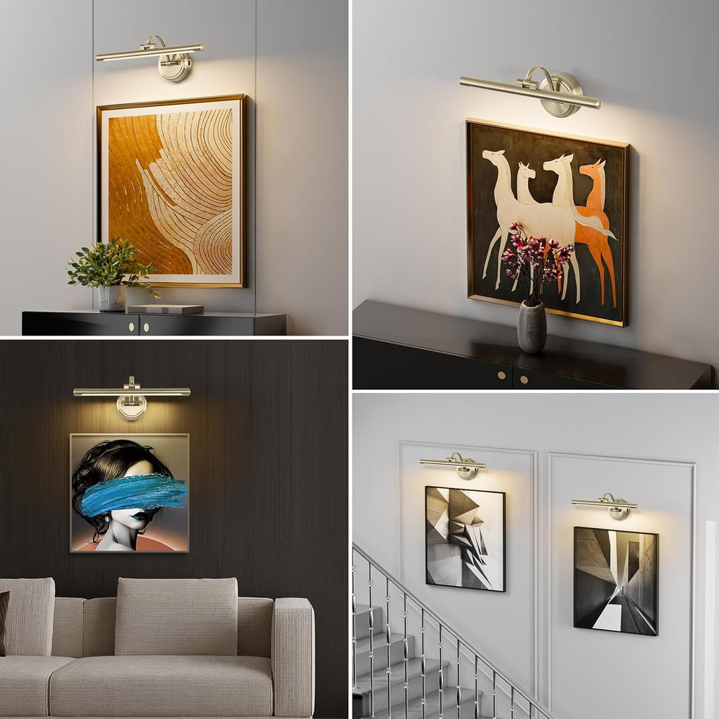 Picture Light for Wall, Battery Operated Art Light, Picture Frame Light with Remote & Timer, Cordless Wall Light with 3 Colors Modes for Pantings, Photo Gallery(Antique Bronze, 15.7inch)