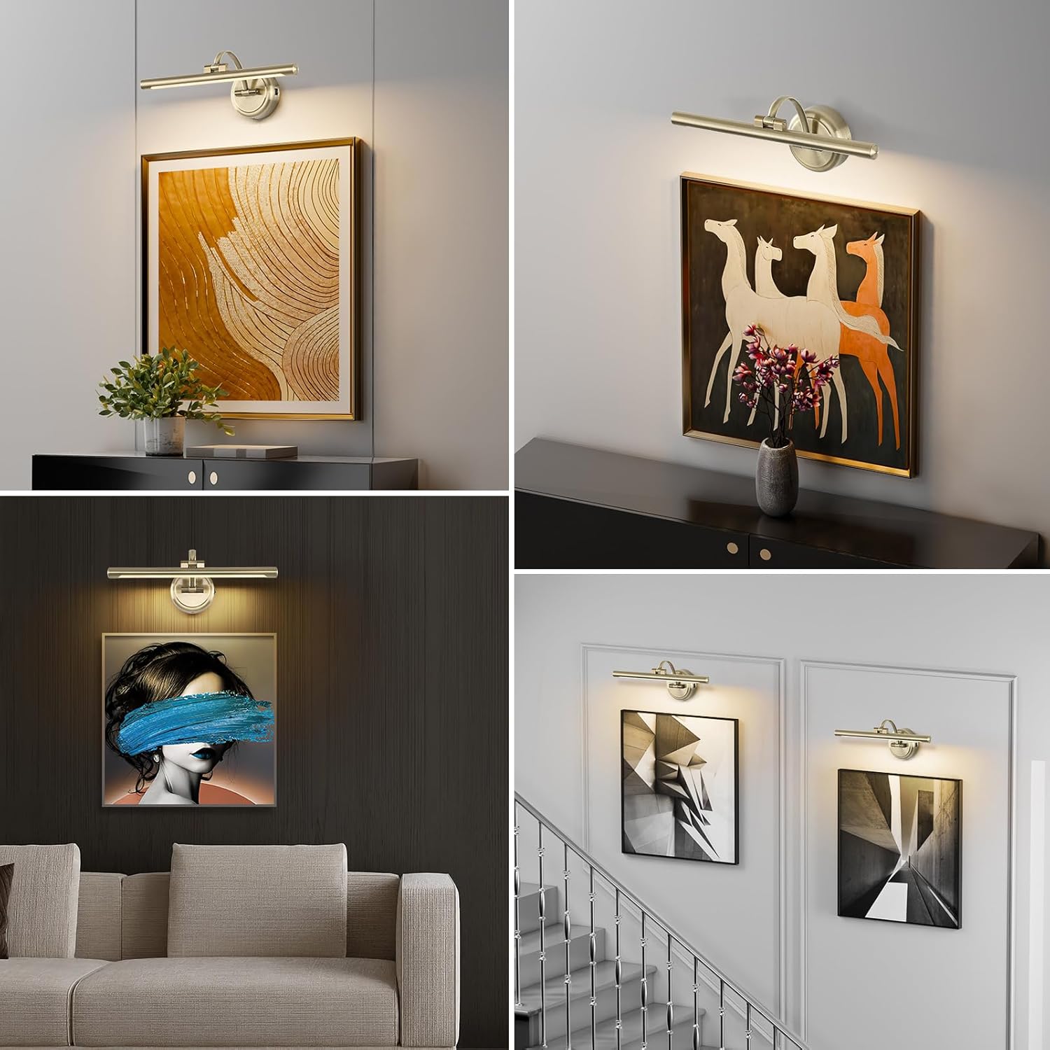 Picture Light for Wall, Battery Operated Art Light, Picture Frame Light with Remote & Timer, Cordless Wall Light with 3 Colors Modes for Pantings, Photo Gallery(Antique Bronze, 15.7inch)