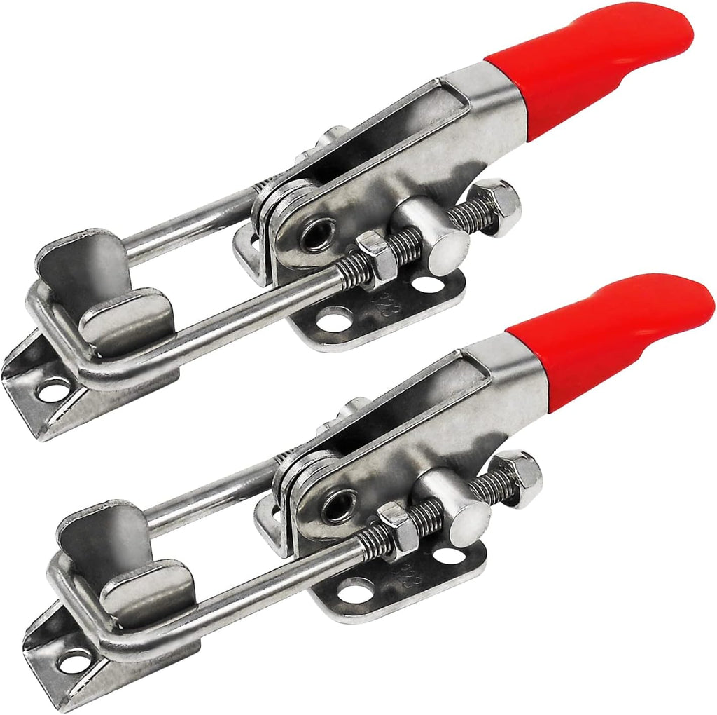 2pcs Heavy Duty Toggle Clamp Capacity 400LBs, 304 Stainless Steel Adjustable U Bolt Holding Quick Release Latch (40323-2pcs)