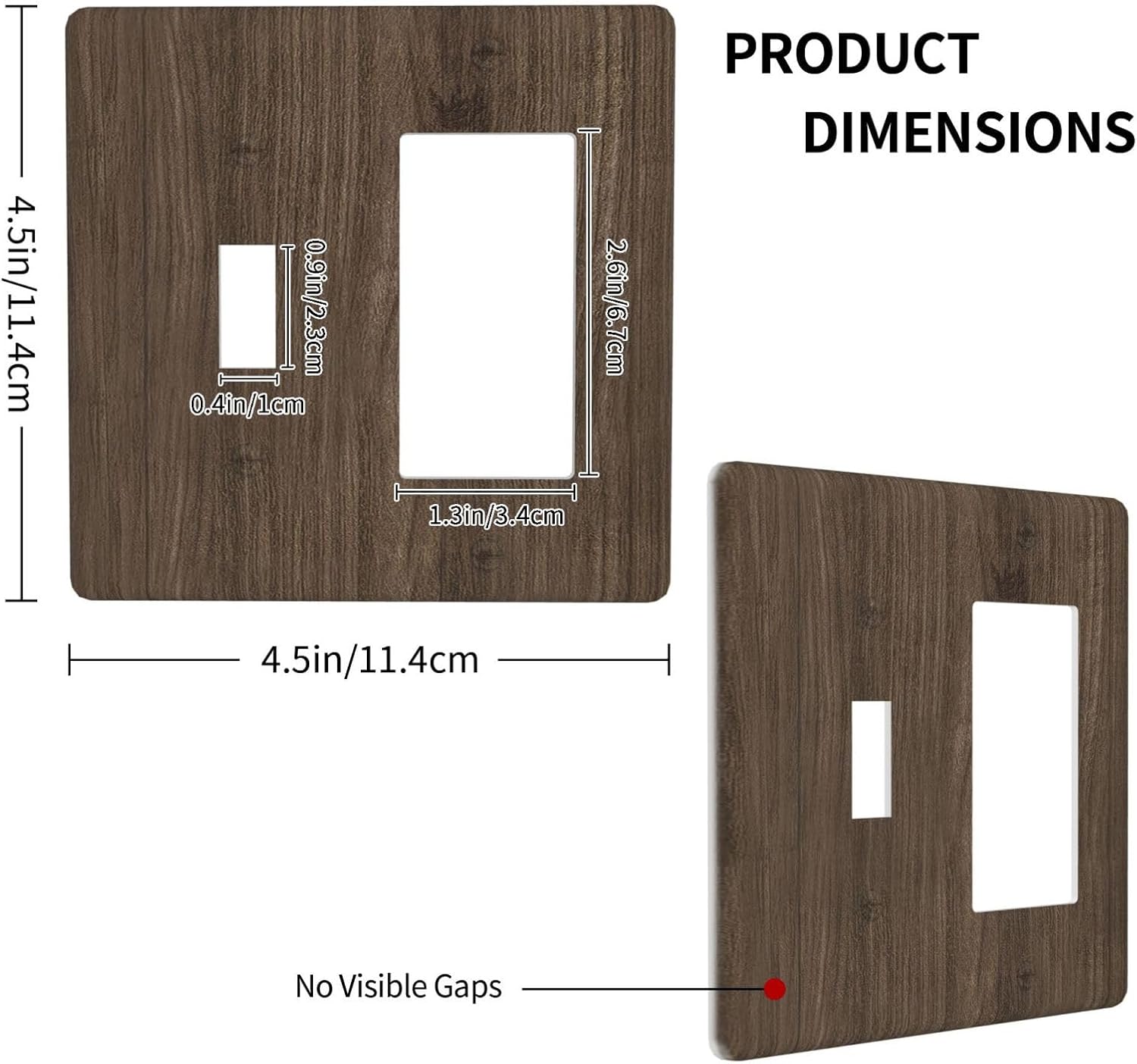 Outlet Covers Rustic Walnut Wood Grain 1 Toggle 1 Rocker Combo Light Switch Cover Plate Decorative Switch Plate Covers Electrical Wall Plate for Farmhouse Cabin Decor