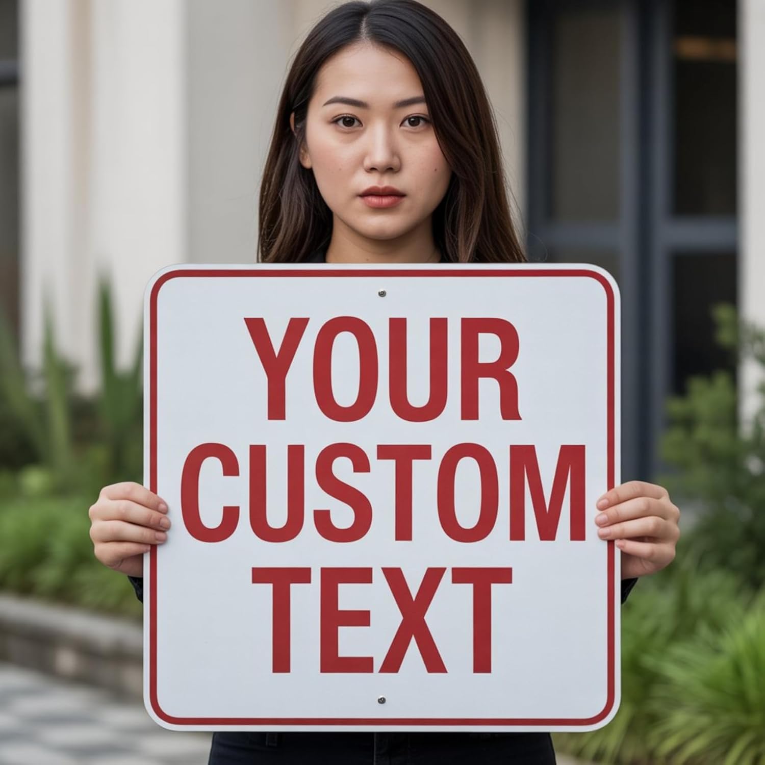Custom Signs Outdoor Metal, Personalized Metal Sign, 12"x 12" Rust Free Aluminum, Reflective Option, Waterproof, Durable Ink