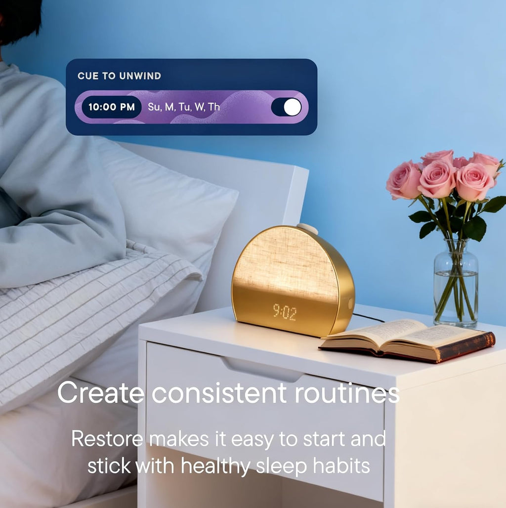 Restore 3 Sunrise Alarm Clock, Sound Machine with White Noise, Smart Light, Cocoa