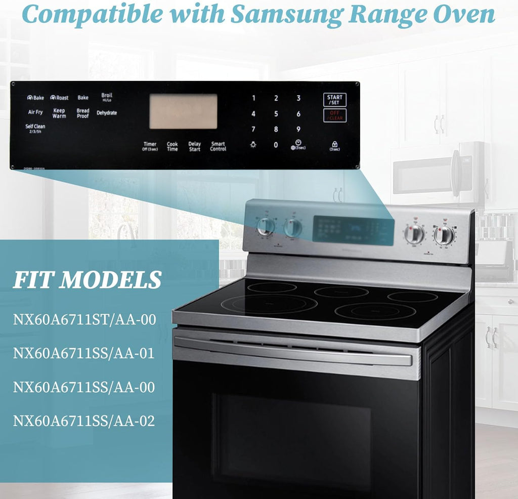 DG96-00850A Switch Membrane Replacement Model, Touchpad Overlay, Compatible with Samsung Stove Oven, Replaces NX60A6711ST/AA-00,NX60A6711SS/AA-01,NX60A6711SS/AA-00, NX60A6711SS/AA-02