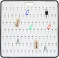 MICRO TEC Masonite Key Holder Wall Mount with 105 Spring-Lock Hooks 32E x 29.5" – Wall Mounted Key Organizer Board with Metal Trim and Handle – Dealership, Office, Garage Key Rack Cabinet - Pack of 1