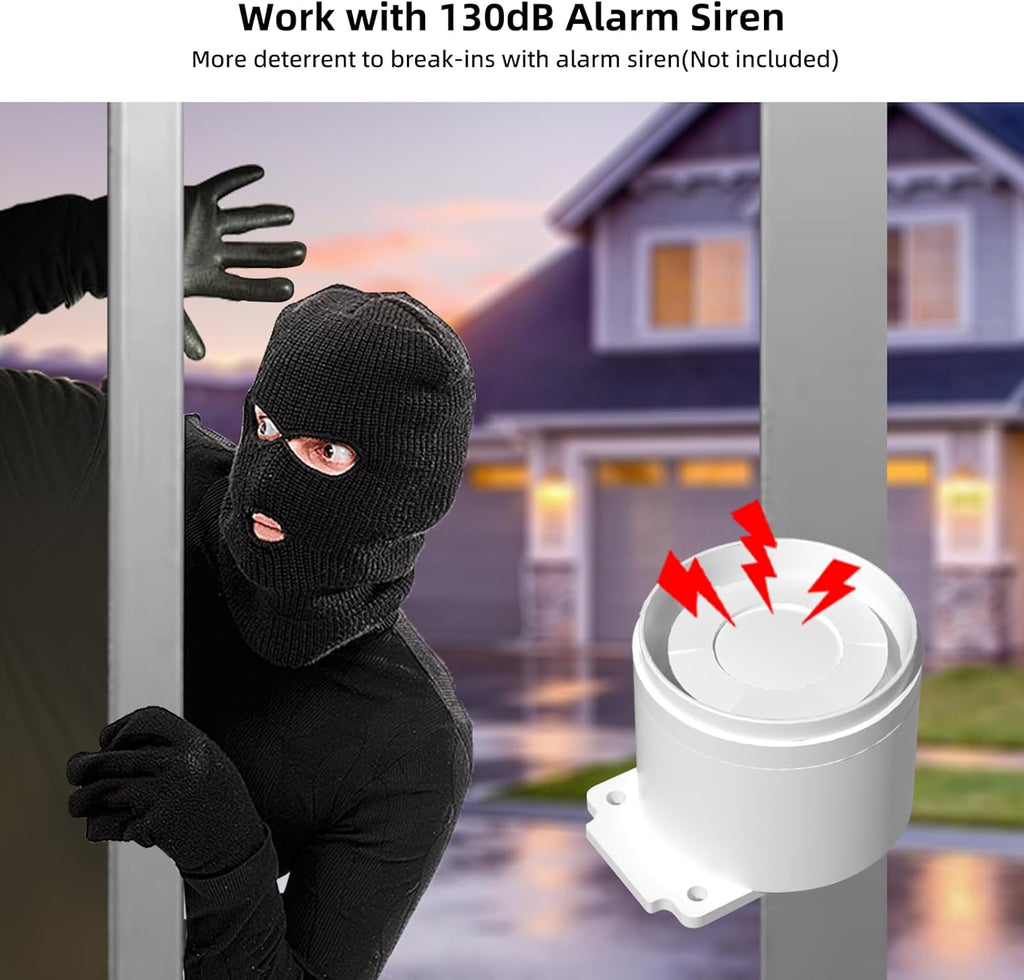 Home Alarm System 5-Piece kit, Door Window Sensors WiFi Slient Alarm System for Kids Safety, Wireless Home Alarm Security System DIY, No Contract, App Alert for Home Apartment, 2.4G WiFi Only