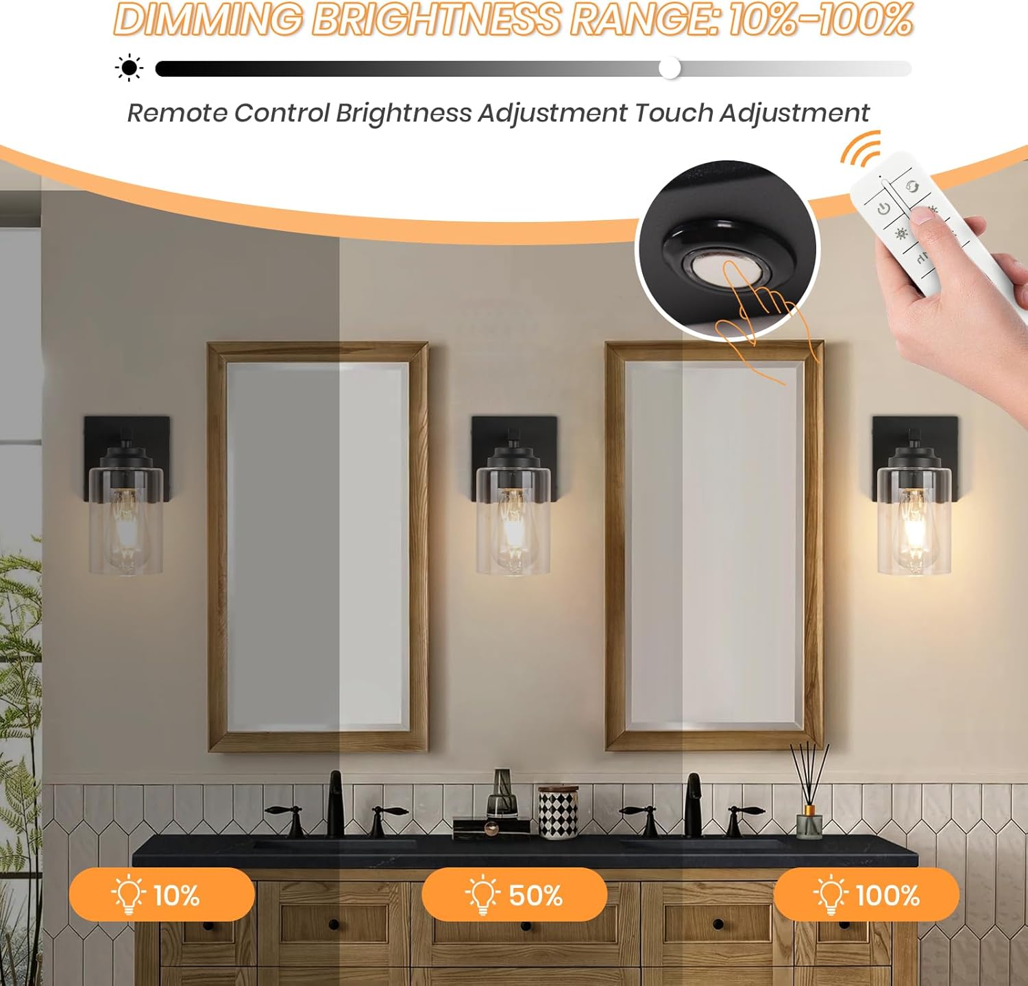Wall Sconces,Battery Operated Wall Sconce,Dimmable Battery Operated Wall Sconce,15000mAh Endurance 200 Hours,Fast Charging,Wireless Sconces for Bedroom Living Room Hallway(1 Piece)