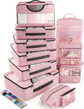 Veken 10 Set Packing Cubes for Travel Essential, Suitcase Organizer Bags in 4 Sizes, Carry-On Luggage Accessories with Large Laundry & Hanging Toiletry Bag, Must-Have for Airplane, Road Trip & Camping
