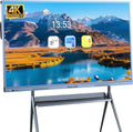 55'' Smart Board, 8+256 GB Interactive Whiteboard, 4K Electronic Digital Whiteboard with Dual System, Android iOS 12.0, Touchscreen Smart Board for Classroom, Office and Home (Wall Mount Included)