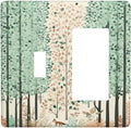 Boho Wildflower Forest Woodland Animals Outlet Covers 1 Toggle 1 Rocker Combination Light Switch Cover Plate Decorative Wall Plate Electrical Switch Plates for Bedroom Bathroom Decor