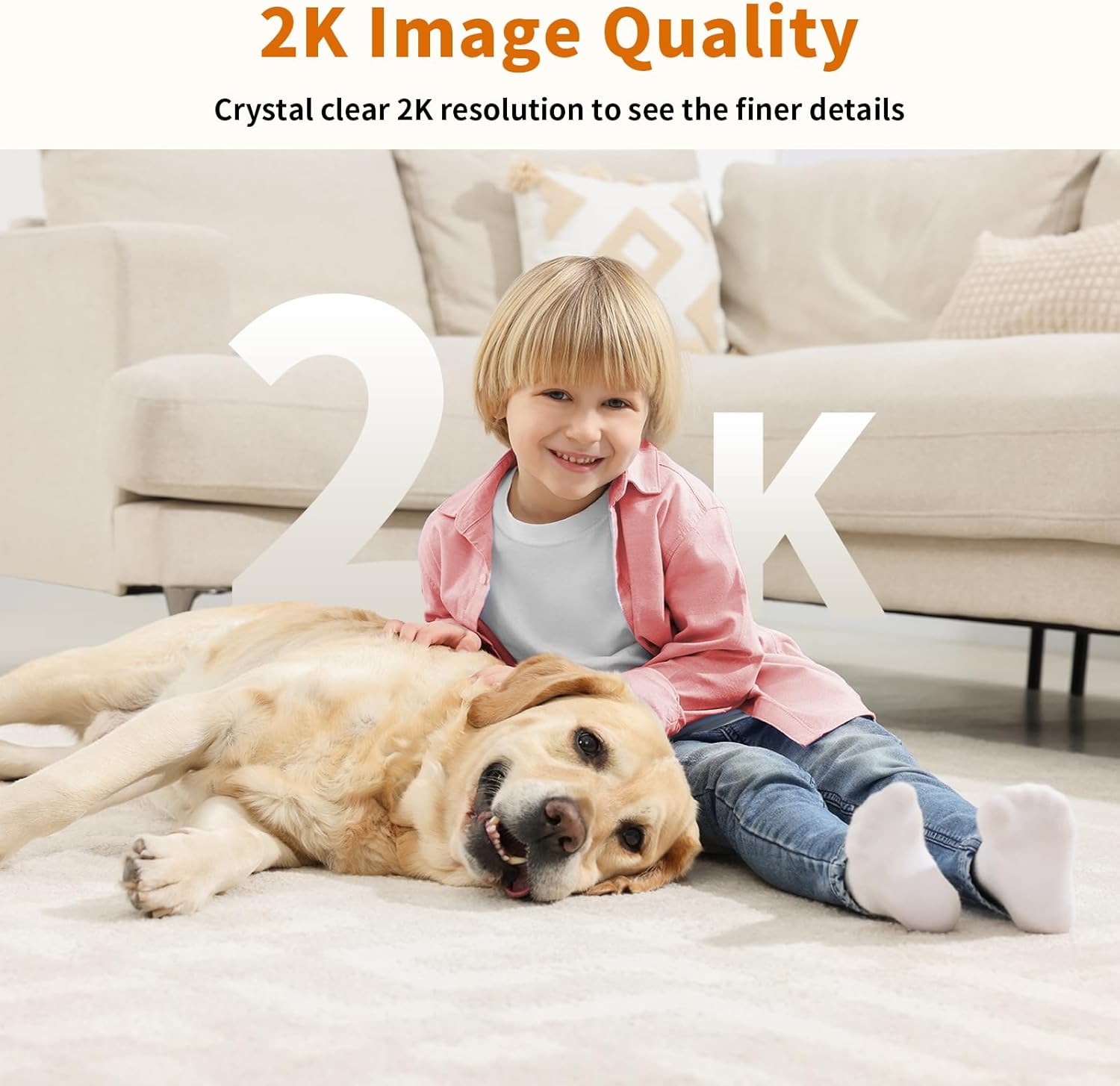 [5G & 2.4G] 2K Indoor Security Camera for Bedroom, Pet/Dog/Baby Camera with Phone App, AI Human Detection, Night Vision, 2-Way Audio, Alexa & Google Home Compatible, with a Month Cloud Storage
