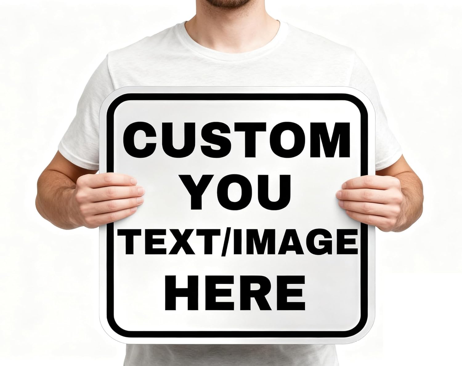 Custom Aluminum Signs – Personalized Weatherproof Metal Signs for Indoor & Outdoor Use – Multiple Sizes – Add Text/Logo – Optional Reflective & Double-Sided Printing – for Home, Business, Hazard, Garden, Door & Commercial Use (square, 18x18inch)