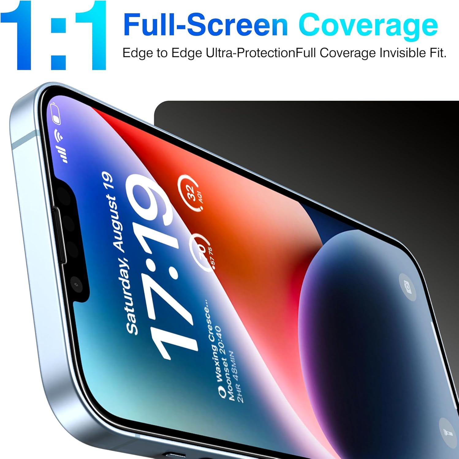EZ-GLAZ- 4 Pack for iPhone 14 Screen Protector [6.1"] With 2 Pack Camera Lens Protector, 9H+ Hardness 12FT Military Grade Shatterproof Scratch Resistant Durable Tempered Glass Film with Flawless Fit Kit, HD Clear