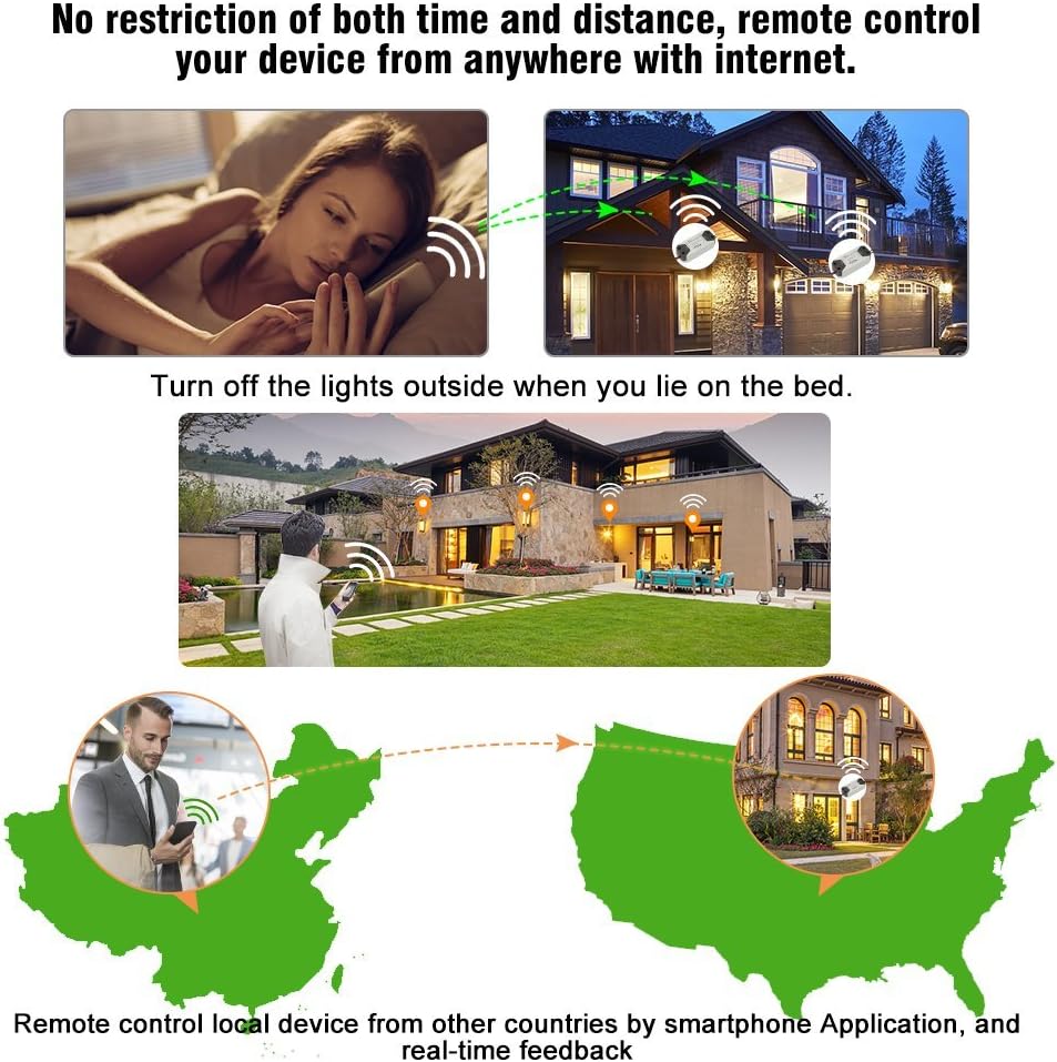 WiFi Smart Switch eMylo Wireless Relay Light Switch Tuya Remote Control Module Home Automation Timer Switch Compatible with Alexa Echo Google Home iPhone Android App 1 Pack