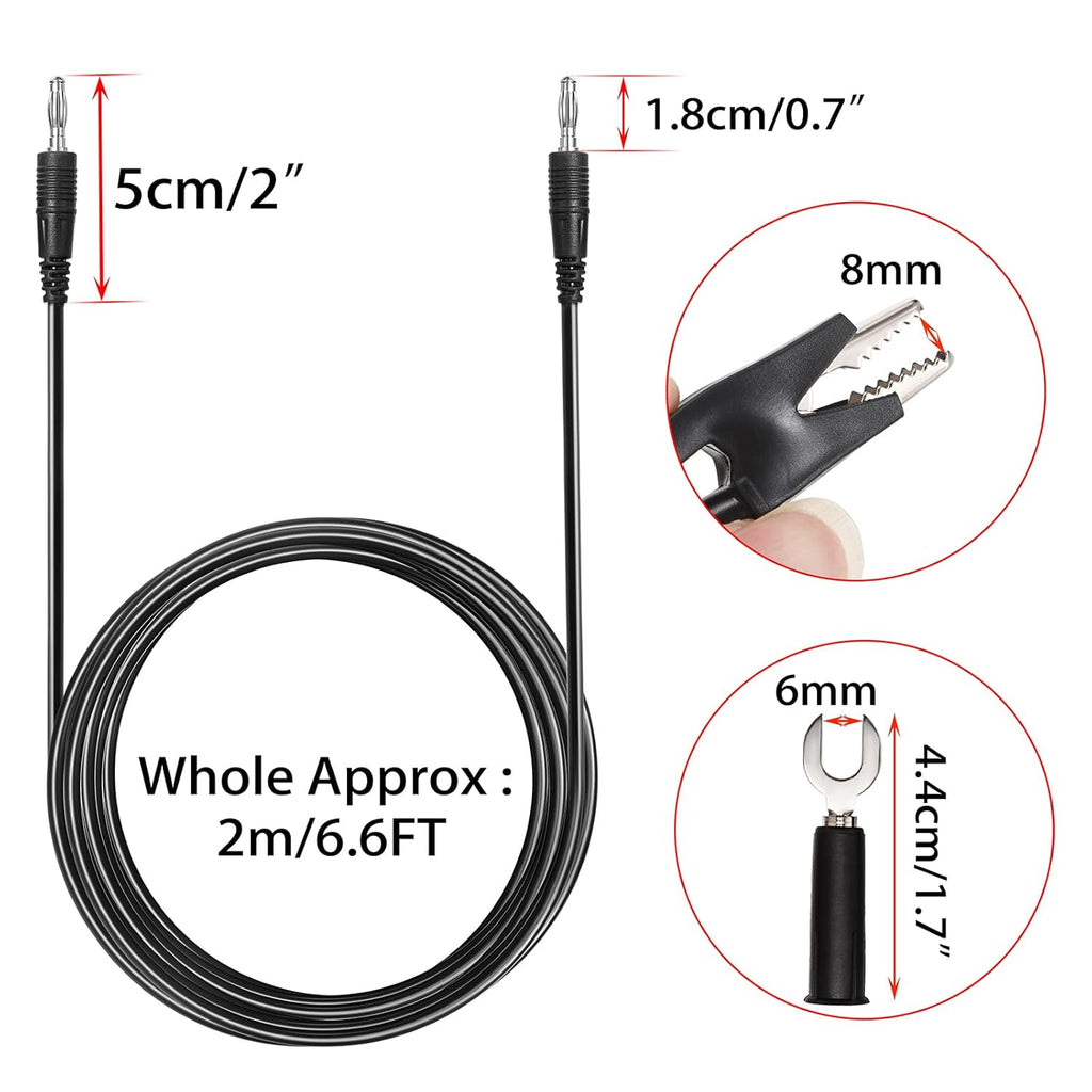 Sumnacon 4 in 1 Banana Plug Alligator Clip Pure Copper Fork Test Lead, 9.8 Ft Multimeter Flexible Test Lead Wire Cable with Protective Jack Copper Clamps for Electrical Testing 1000V/15A