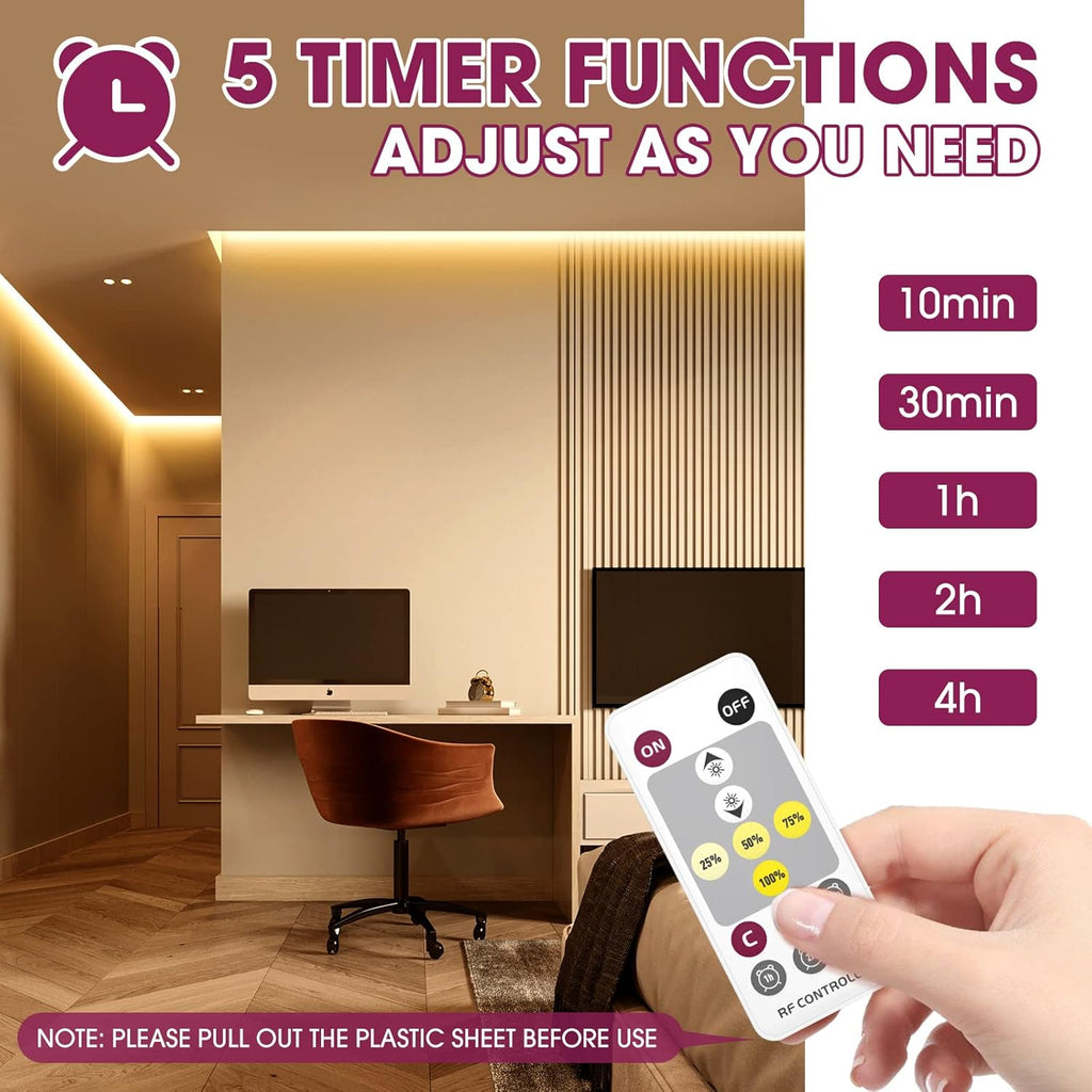 EMITEVER RF Remote Dimmer for Single Color LED Strip Lights,14-Key Wireless Remote and Controller,Work with DC 5-24V LED Products,Timer Function