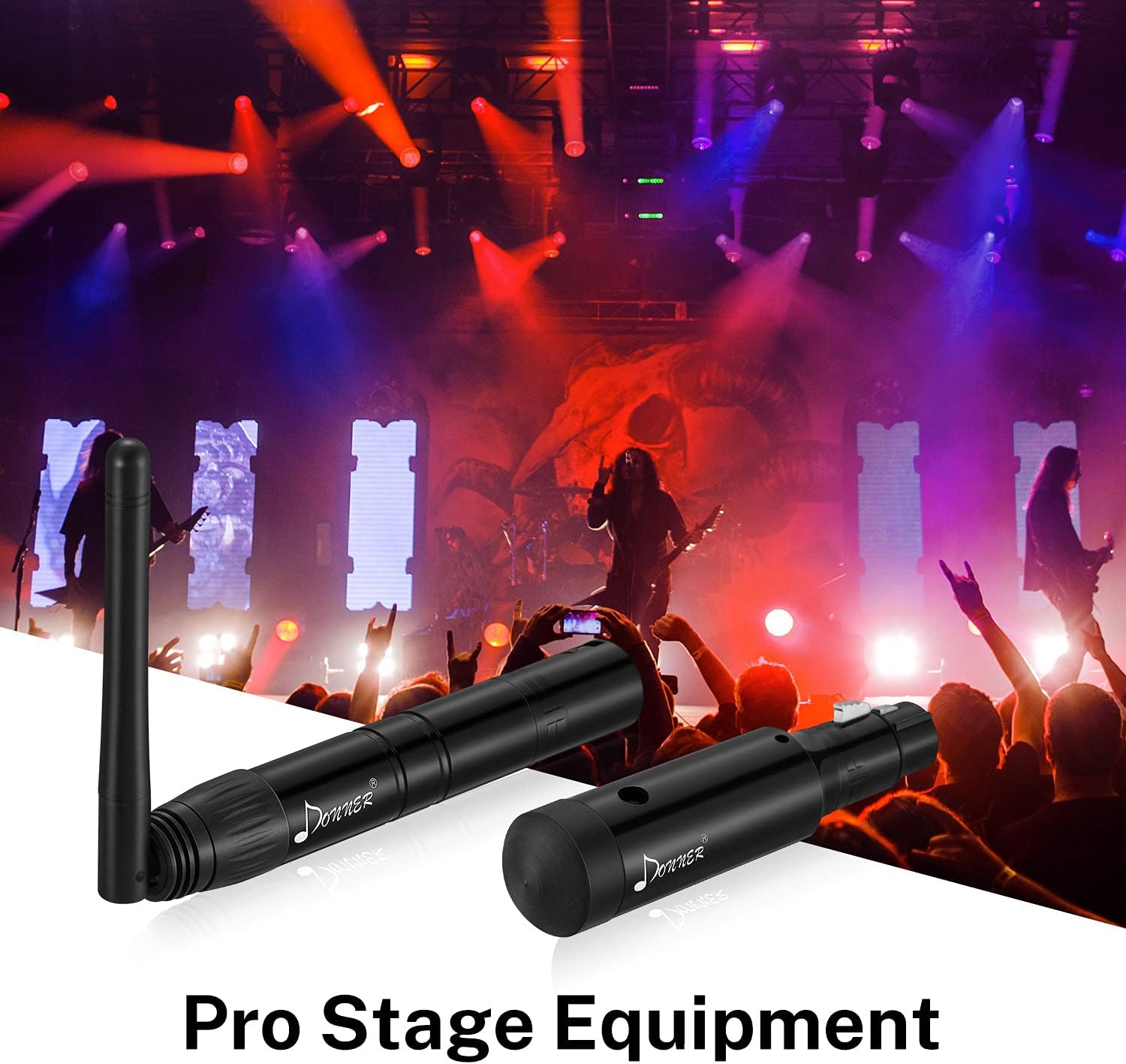 Donner Wireless DMX512 Transmitter Receiver DJ 2.4G DMX Wireless Controller 7 Receivers with Built-in Battery & Light Dome & 1 Transmitter for LED Stage Disco Party Bar, Stage Lighting Control 8PCS
