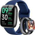 Fitpolo Smart Watch, 1.85" AMOLED Fitness Tracker with Bluetooth Call, Heart Rate/Sleep/SPO₂ Monitor, 100+ Sports Modes, 3ATM Waterproof Smartwatch for Android/iPhone/Samsung, Includes 2 Bands