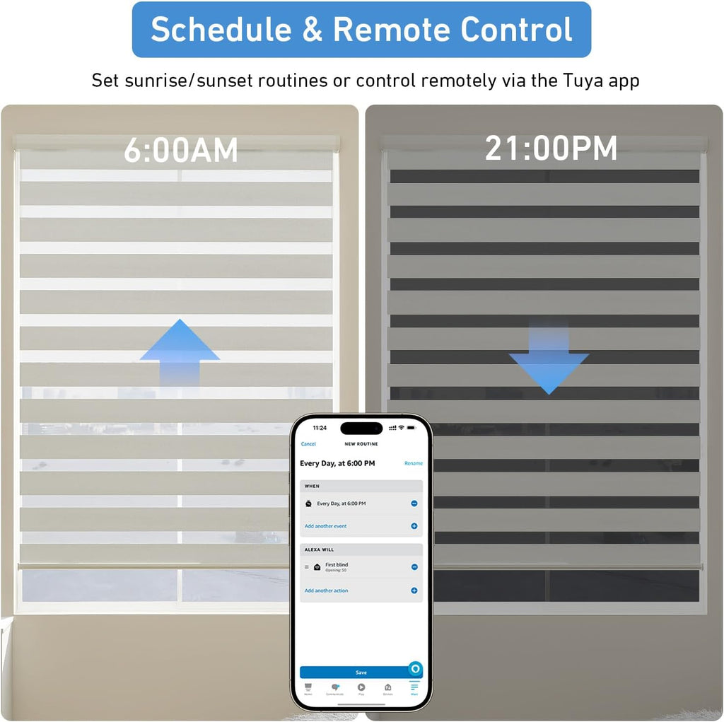 Zigbee Roller Blinds Motor – Smart Tubular Motor for 1-1/2" (38mm) Tubes – 5V Rechargeable, Works with Tuya Zigbee Gateway – Voice & App Control (Alexa/Google Home) Controlled Motors for Smart Shades